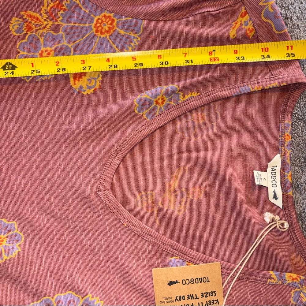 Toad & Co Marley Tiered SS Dress Size S Purple Agate Zinnia Print Pockets - Picture 9 of 10